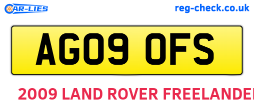 AG09OFS are the vehicle registration plates.