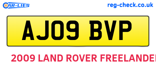 AJ09BVP are the vehicle registration plates.