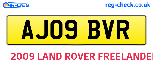 AJ09BVR are the vehicle registration plates.