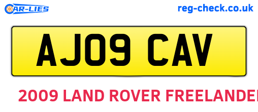 AJ09CAV are the vehicle registration plates.