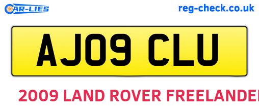 AJ09CLU are the vehicle registration plates.