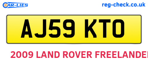 AJ59KTO are the vehicle registration plates.