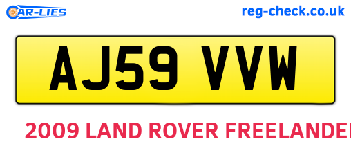 AJ59VVW are the vehicle registration plates.