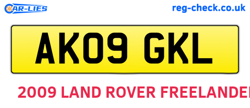 AK09GKL are the vehicle registration plates.