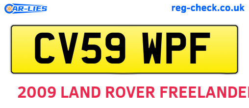 CV59WPF are the vehicle registration plates.