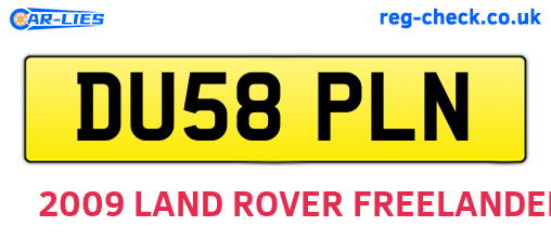 DU58PLN are the vehicle registration plates.