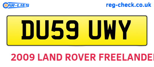 DU59UWY are the vehicle registration plates.