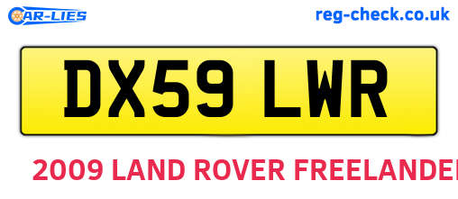 DX59LWR are the vehicle registration plates.