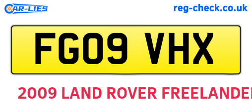 FG09VHX are the vehicle registration plates.