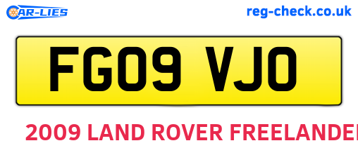 FG09VJO are the vehicle registration plates.