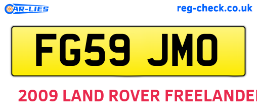 FG59JMO are the vehicle registration plates.