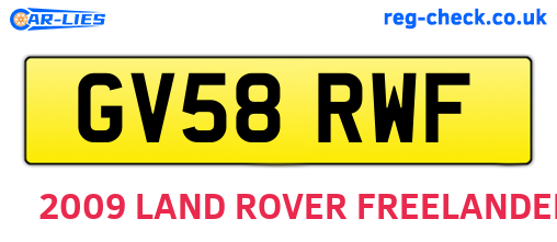 GV58RWF are the vehicle registration plates.