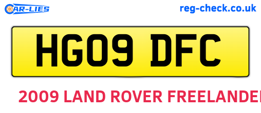 HG09DFC are the vehicle registration plates.