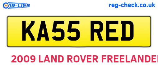 KA55RED are the vehicle registration plates.