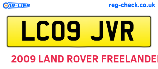 LC09JVR are the vehicle registration plates.