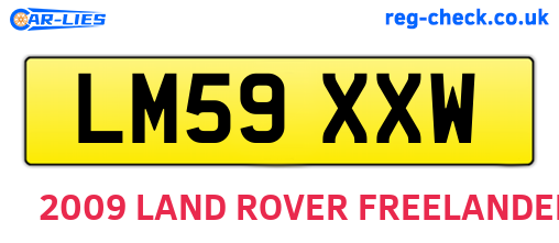 LM59XXW are the vehicle registration plates.