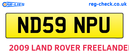 ND59NPU are the vehicle registration plates.
