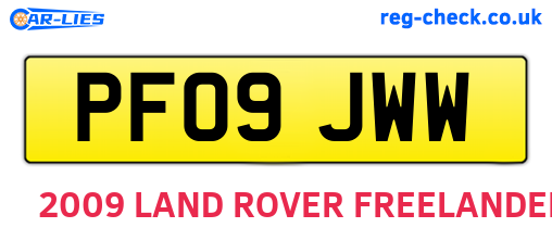 PF09JWW are the vehicle registration plates.