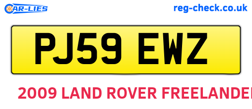 PJ59EWZ are the vehicle registration plates.