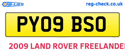 PY09BSO are the vehicle registration plates.