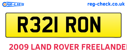 R321RON are the vehicle registration plates.