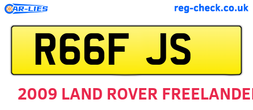 R66FJS are the vehicle registration plates.