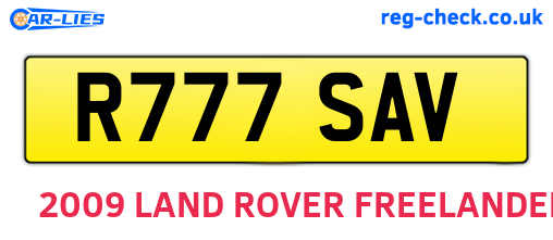 R777SAV are the vehicle registration plates.
