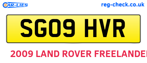 SG09HVR are the vehicle registration plates.