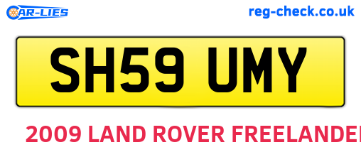SH59UMY are the vehicle registration plates.