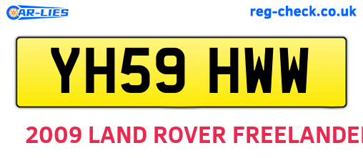 YH59HWW are the vehicle registration plates.