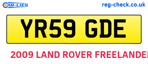 YR59GDE are the vehicle registration plates.