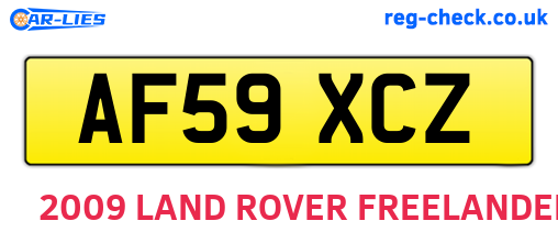 AF59XCZ are the vehicle registration plates.