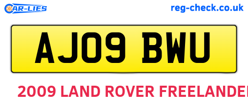 AJ09BWU are the vehicle registration plates.