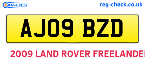 AJ09BZD are the vehicle registration plates.