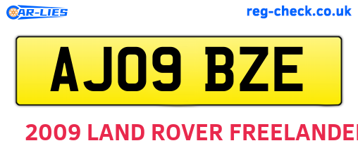 AJ09BZE are the vehicle registration plates.