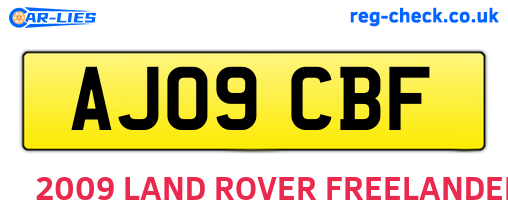 AJ09CBF are the vehicle registration plates.