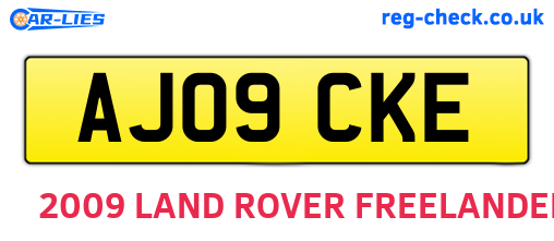 AJ09CKE are the vehicle registration plates.