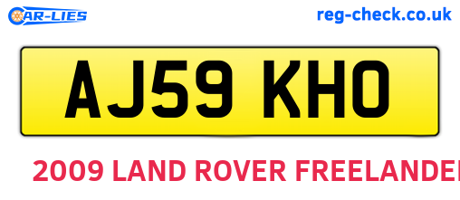 AJ59KHO are the vehicle registration plates.