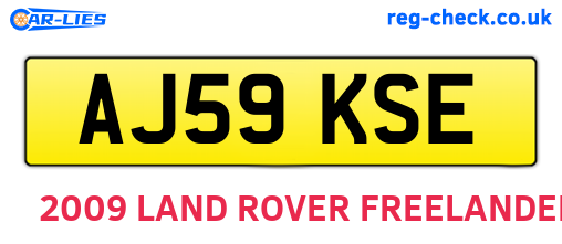 AJ59KSE are the vehicle registration plates.