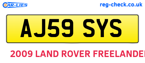 AJ59SYS are the vehicle registration plates.