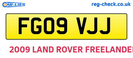 FG09VJJ are the vehicle registration plates.