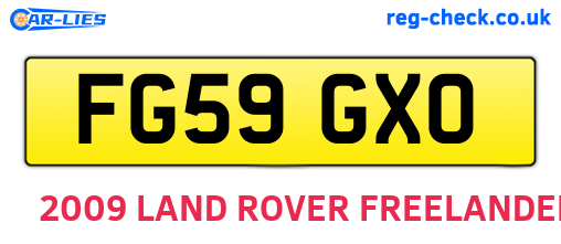 FG59GXO are the vehicle registration plates.