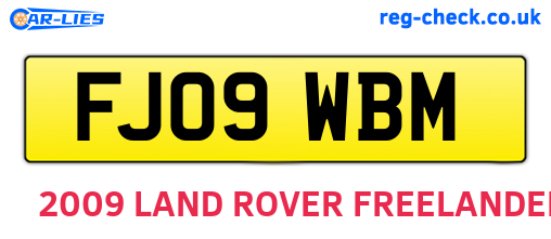 FJ09WBM are the vehicle registration plates.