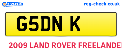 G5DNK are the vehicle registration plates.