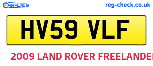 HV59VLF are the vehicle registration plates.