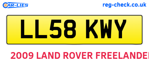 LL58KWY are the vehicle registration plates.