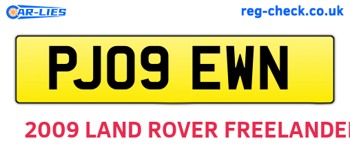 PJ09EWN are the vehicle registration plates.