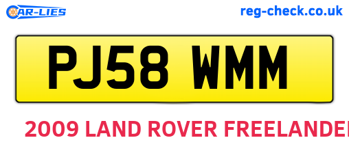 PJ58WMM are the vehicle registration plates.