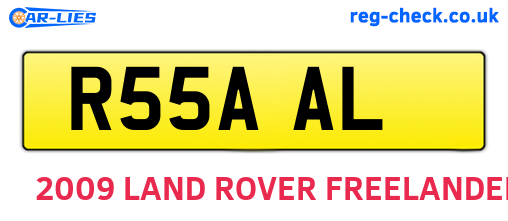 R55AAL are the vehicle registration plates.