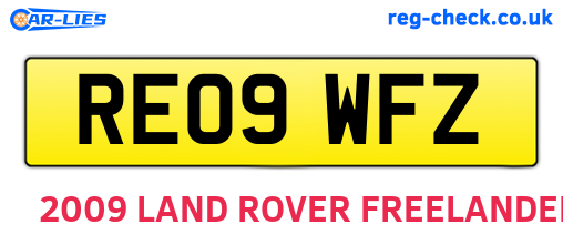RE09WFZ are the vehicle registration plates.